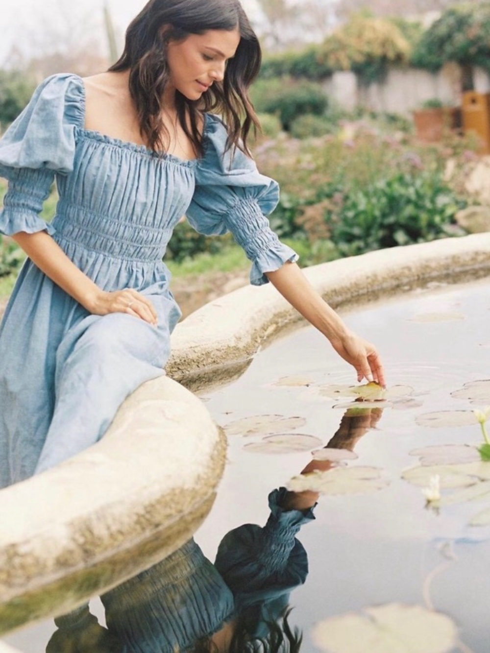 Damaris Bailey Celia dress in Blue Linen size XS